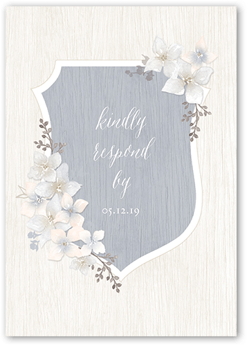 Rustic Wildflowers Wedding Response Card, Grey, Matte, Pearl Shimmer Cardstock, Square