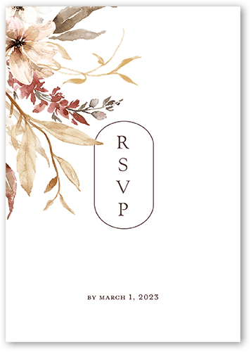 Wild Botanic Wedding Response Card, Purple, Matte, Pearl Shimmer Cardstock, Square