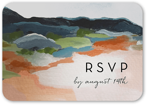 Coastal Wedding Response Card, Blue, 100% Recycled Cardstock , Rounded, Sky