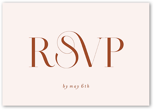 Nouveau Connection Wedding Response Card, Orange, Matte, Pearl Shimmer Cardstock, Square