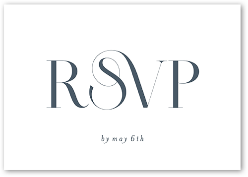 Nouveau Connection Wedding Response Card, Grey, Matte, Pearl Shimmer Cardstock, Square