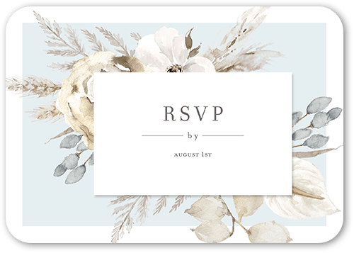 Pastel Hues Wedding Response Card, Grey, Signature Smooth Cardstock, Rounded, Air