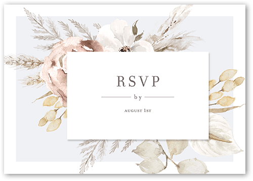 Pastel Hues Wedding Response Card, Grey, Matte, Pearl Shimmer Cardstock, Square, Whisper Gray