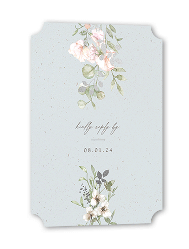 Enchanted Pastels Wedding Response Card, Silver Foil, Grey, Pearl Shimmer Cardstock, Ticket