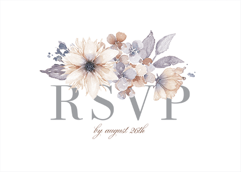 Watercolor Bouquet Wedding Response Card, Beige, Matte, 100% Recycled Cardstock , Square
