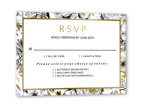 Grey Wedding RSVP Card