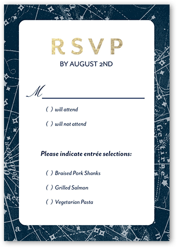 Elegant Sky Wedding Response Card, Blue, Matte, Signature Smooth Cardstock, Square