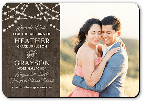 Glowing Ceremony Save The Date, Brown, Magnet, Matte