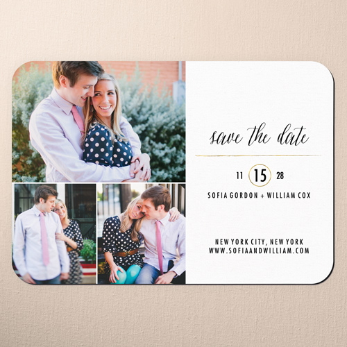 Simply Radiant Save The Date, White, Magnet, Matte, White