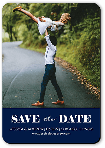 Clean Announcement Save The Date, Blue, Magnet, Matte