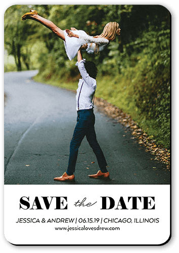 Clean Announcement Save The Date, Rounded Corners