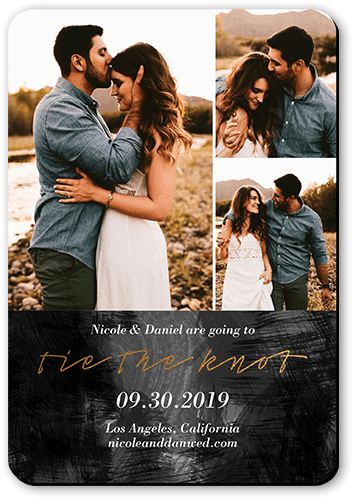 Romantic Affair Save The Date, Black, Magnet, Matte