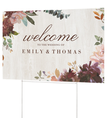 muted florals yard sign