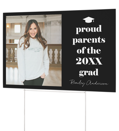 Proud Graduate Yard Sign, Black