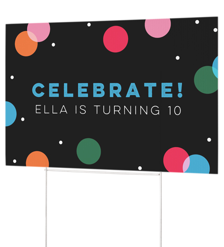 Funfetti Celebration Yard Sign, Black