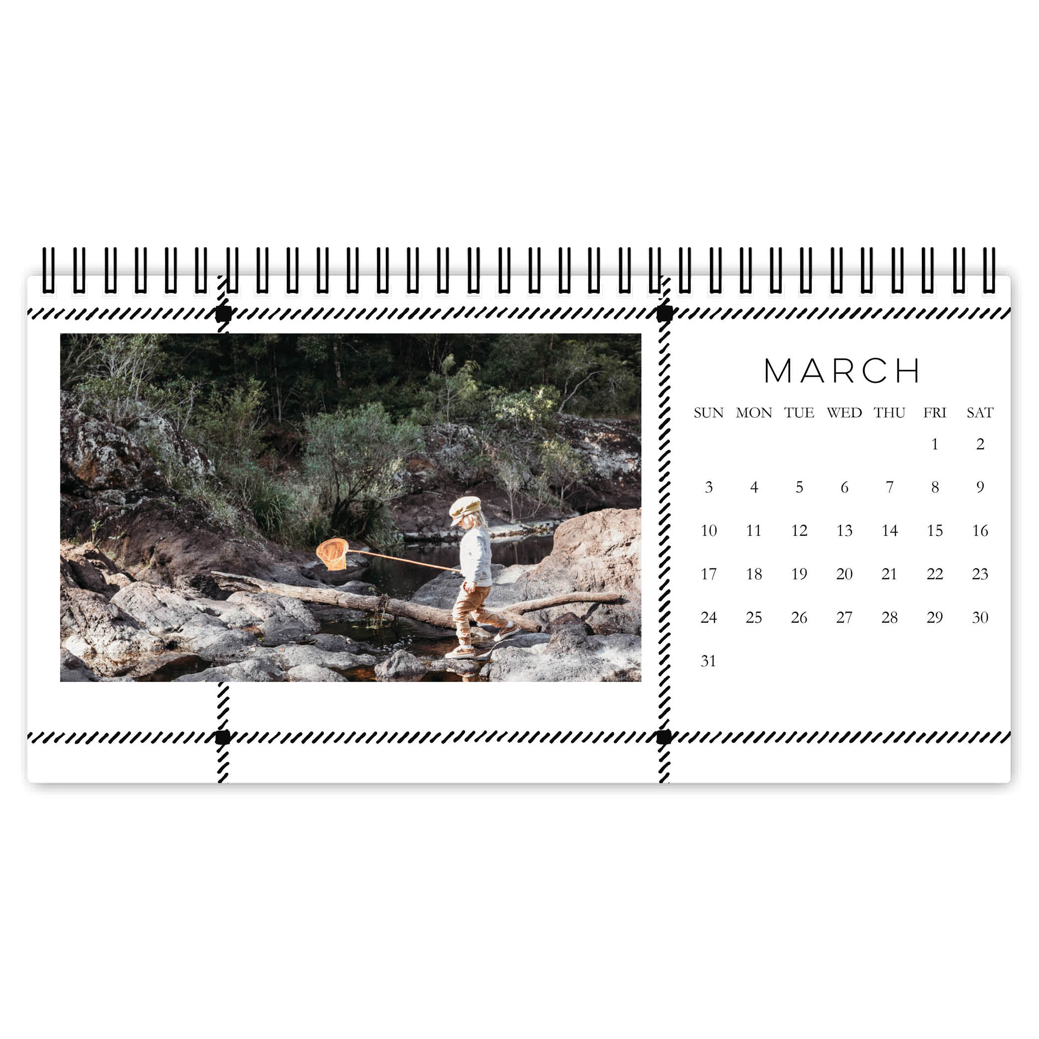 Black and White Rustic Desk Calendar Shutterfly