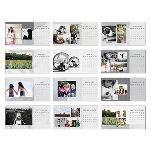 Modern Grey Desk Calendar | Shutterfly