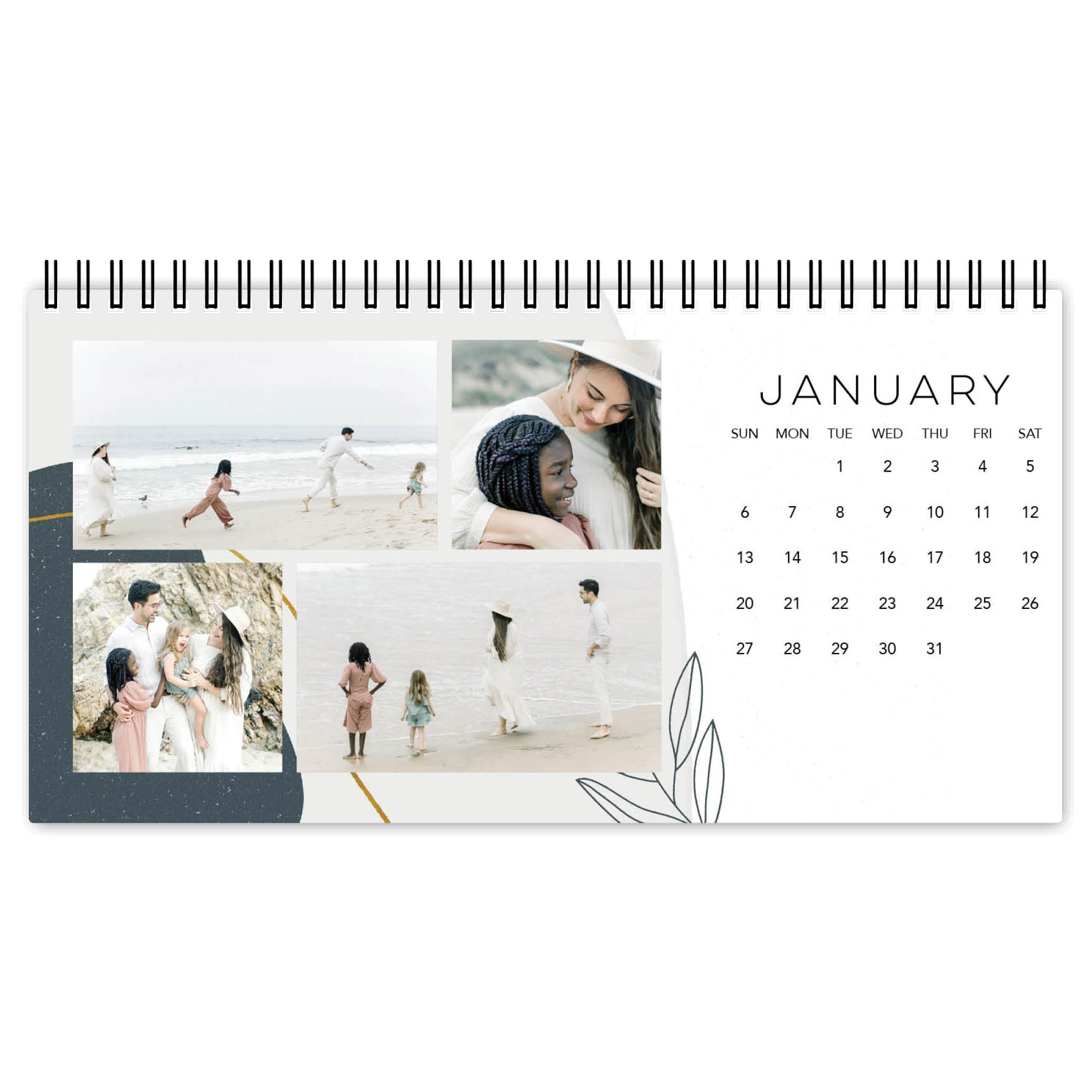 Muted Everyday Abstract Desk Calendar | Shutterfly