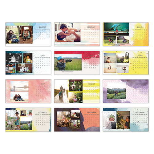 Vibrant Watercolor Desk Calendar Shutterfly