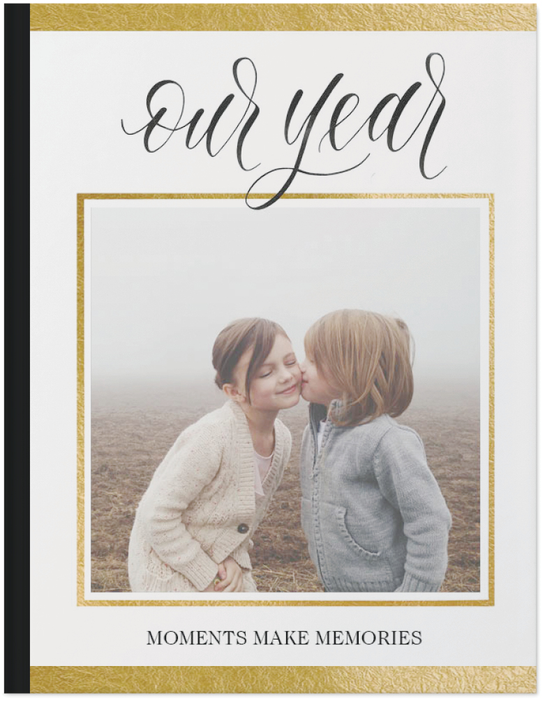 Elegantly Scripted Year In Review Photo Book, 11x8, Hard Cover - Glossy, PROFESSIONAL 6 COLOR PRINTING, Standard Pages