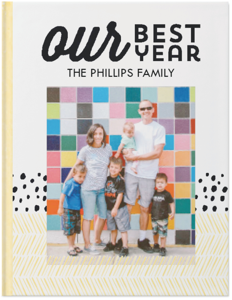 Watercolor Year in Review Photo Book, 11x8, Hard Cover - Glossy, Standard Pages