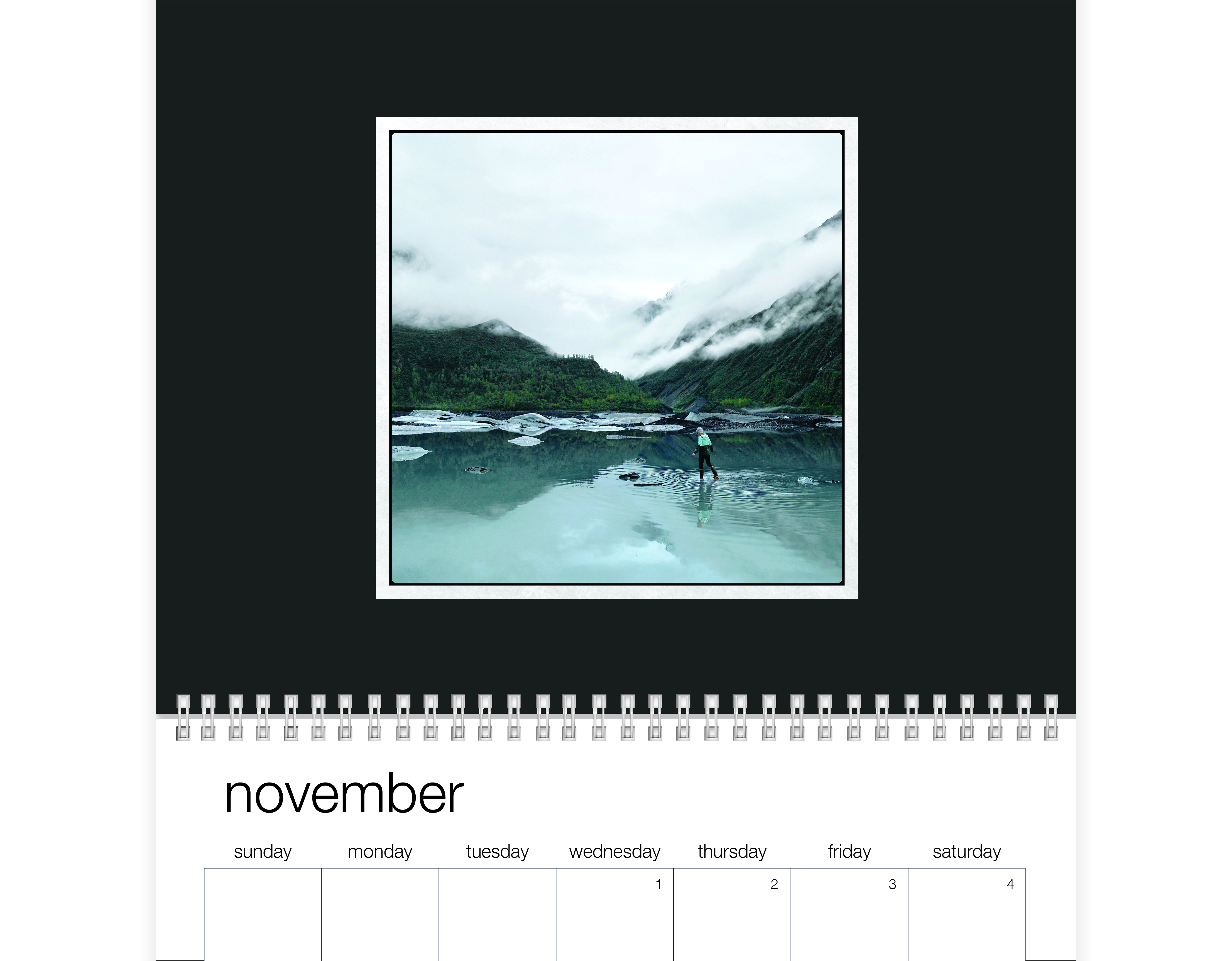 Black and White Gallery Calendar Wall Calendar, 8x11