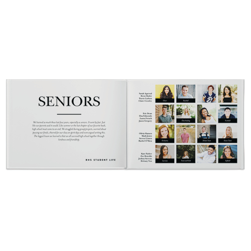 Classic Yearbook Photo Book, 11x14, Professional Flush Mount Albums, Flush Mount Pages