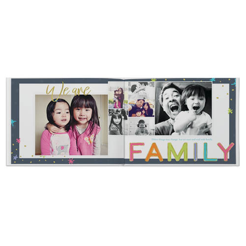 Confetti Family Photo Book, 8x11, Professional Flush Mount Albums, Flush Mount Pages