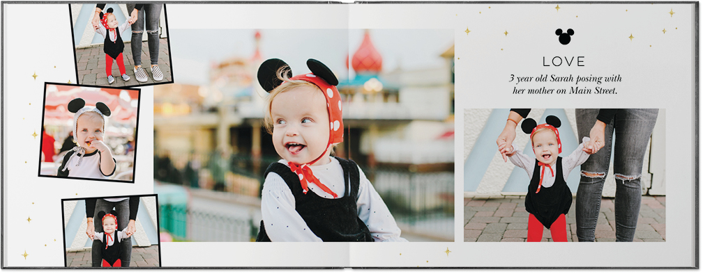 Disney's Simply Mickey Photo Book, 11x14, Premium Leather Cover, PROFESSIONAL 6 COLOR PRINTING, Deluxe Layflat