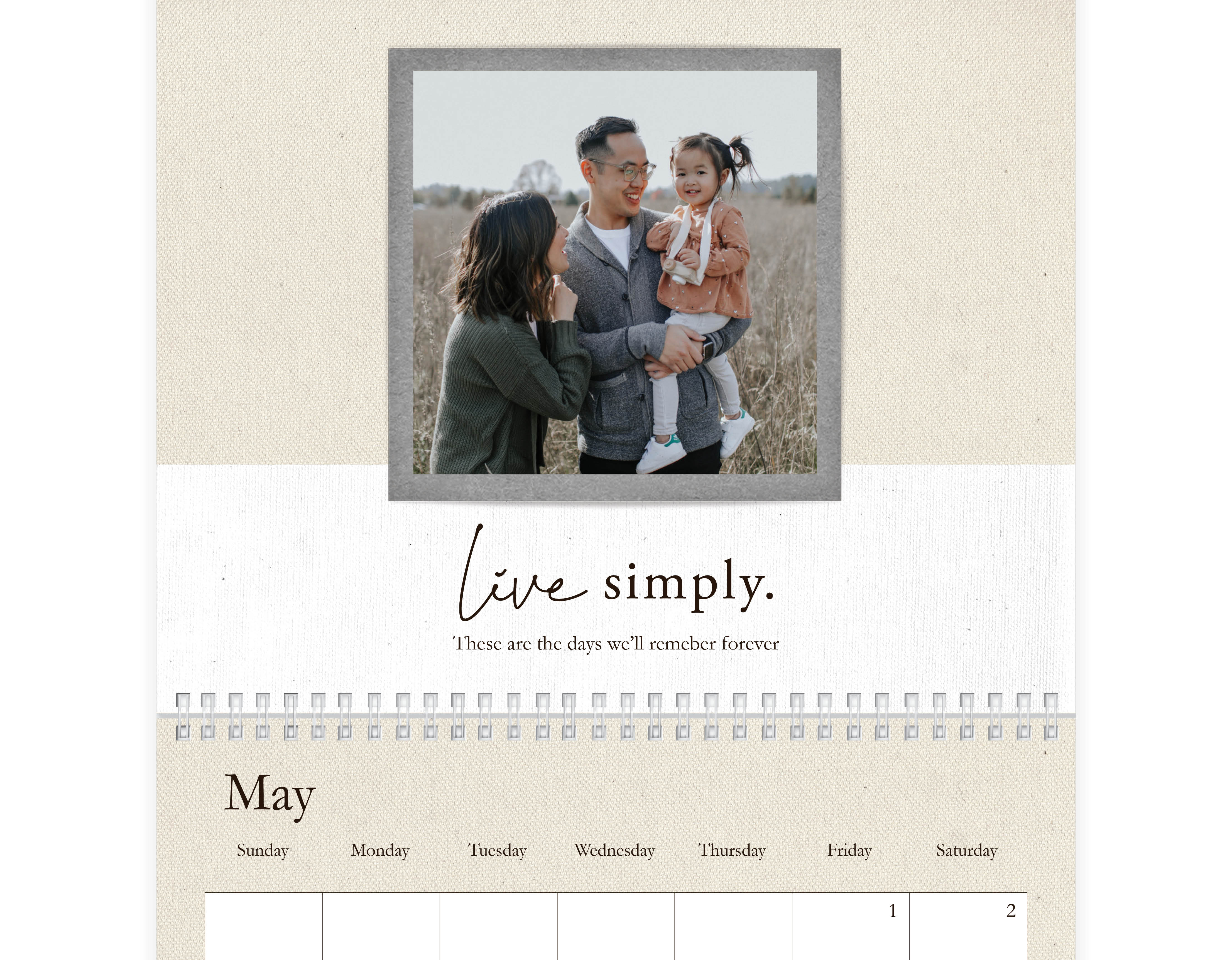 Everyday Neutrals Calendar Wall Calendar, 8x11