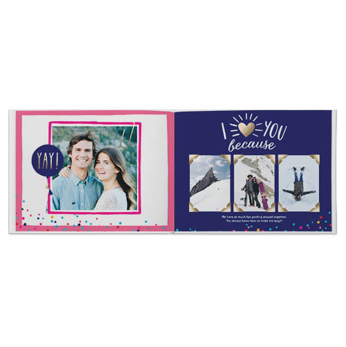 Love You Because Photo Book, 11x14, Professional Flush Mount Albums, Flush Mount Pages