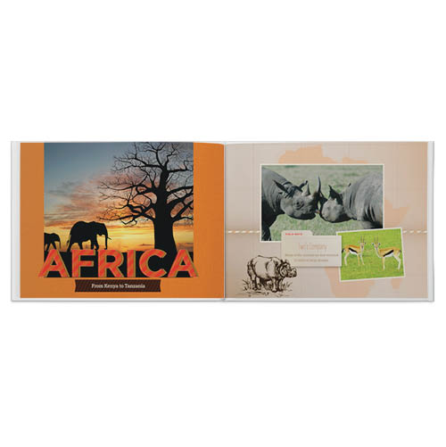 Passport to Africa Photo Book, 11x14, Professional Flush Mount Albums, Flush Mount Pages