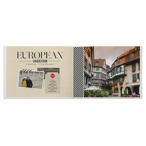 Passport to Europe Photo Book, 8x11, Professional Flush Mount Albums, Flush Mount Pages