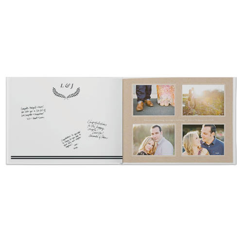 Rustic Wedding Guestbook Photo Book, 11x14, Professional Flush Mount Albums, Flush Mount Pages