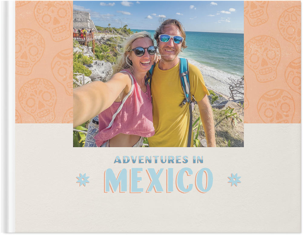 Adventures in Mexico Photo Book, 8x11, Hard Cover - Glossy, PROFESSIONAL 6 COLOR PRINTING, Standard Layflat