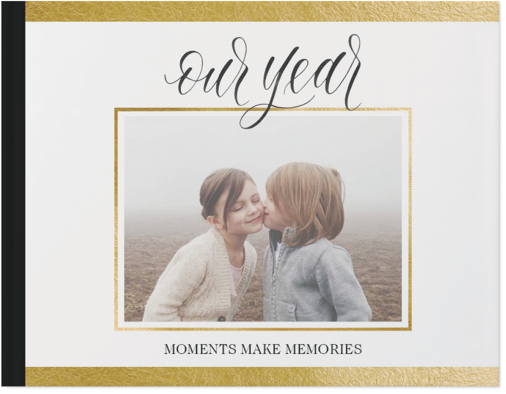 Elegantly Scripted Year In Review Photo Book, 11x14, Hard Cover - Glossy, Standard Layflat