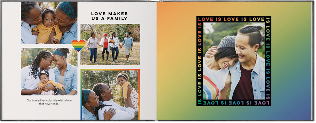 Love Wins Photo Book, 8x11, Premium Leather Cover, Deluxe Layflat