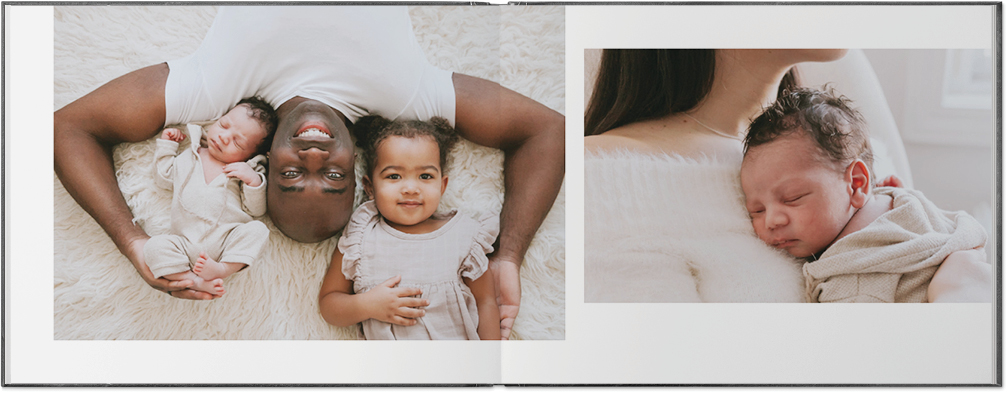 Tiny Moments Photo Book, 11x14, Premium Leather Cover, PROFESSIONAL 6 COLOR PRINTING, Deluxe Layflat