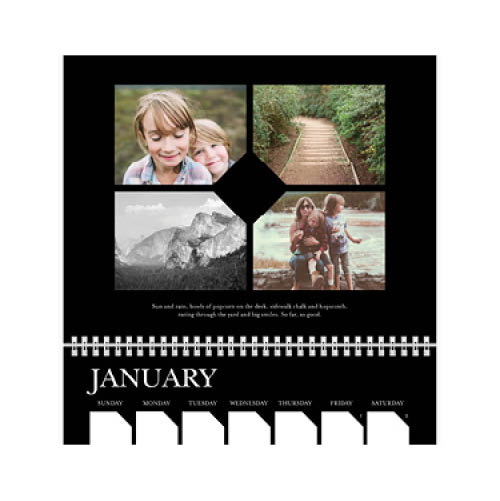 Simply Black Calendar Wall Calendar, 8x11