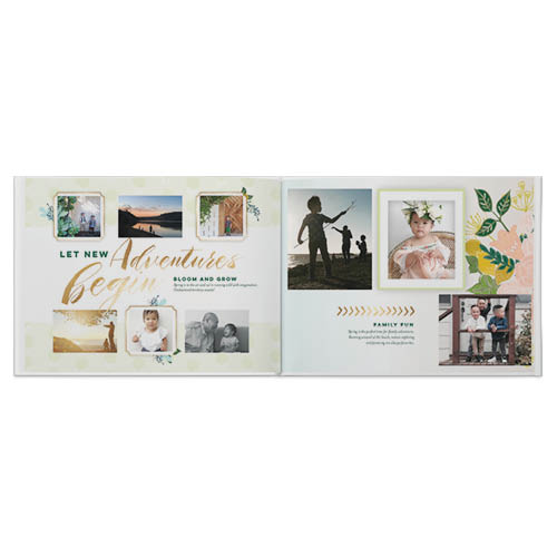 Spring Florals Photo Book, 11x14, Hard Cover - Glossy, PROFESSIONAL 6 COLOR PRINTING, Deluxe Layflat