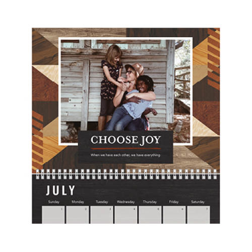 Wood Patterns Wall Calendar, 8x11