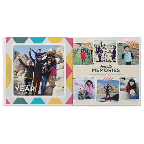 A Year in Color Photo Book, 12x12, Professional Flush Mount Albums, Flush Mount Pages