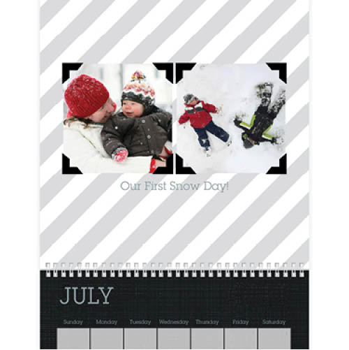 Black and White Backdrop Wall Calendar, 12x12