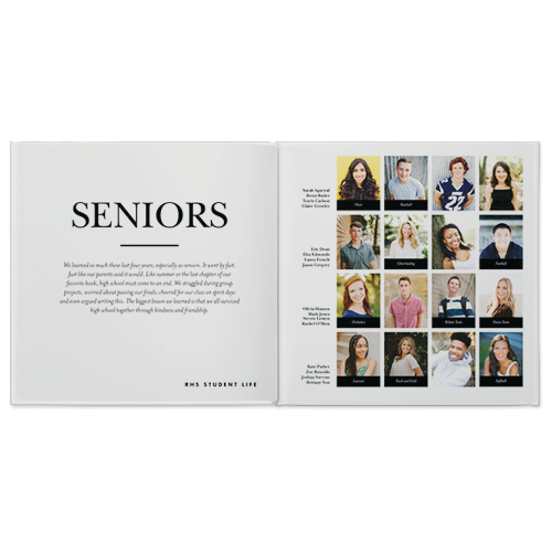 Classic Yearbook Photo Book, 12x12, Hard Cover, Standard Pages