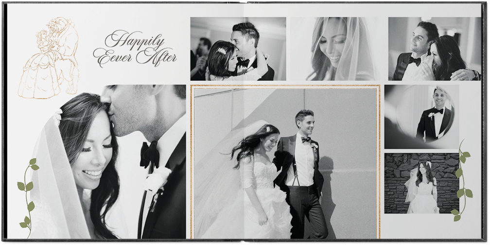 Disney's Happily Ever After Photo Book, 10x10, Premium Leather Cover, PROFESSIONAL 6 COLOR PRINTING, Deluxe Layflat