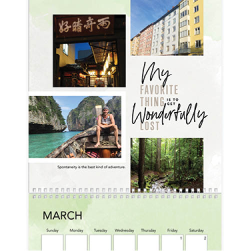 Inspirational Travel Calendar Wall Calendar, 12x12