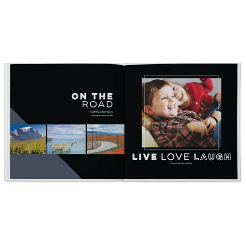 Modern Black Photo Book, 8x8, Professional Flush Mount Albums, Flush Mount Pages