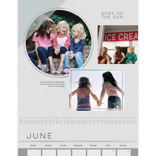 Modern Gray Wall Calendar, 12x12