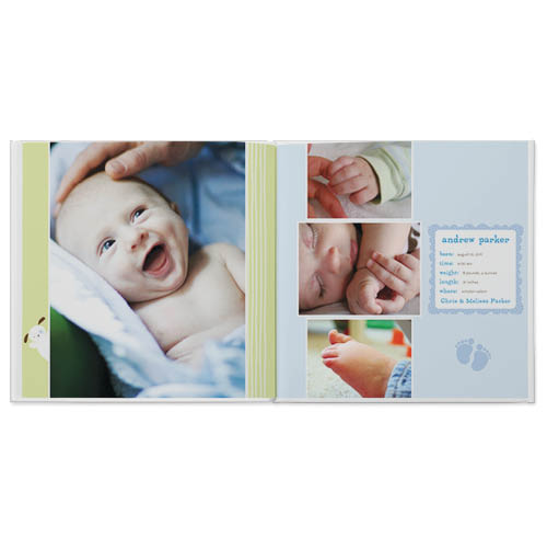 Oh Baby Boy Photo Book, 12x12, Professional Flush Mount Albums, Flush Mount Pages