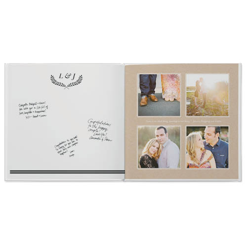 Rustic Wedding Guestbook Photo Book, 12x12, Professional Flush Mount Albums, Flush Mount Pages